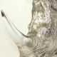 Декор настінний носоріг срібний