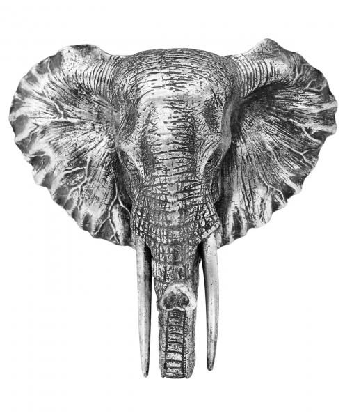 Декор настінний слон срібний