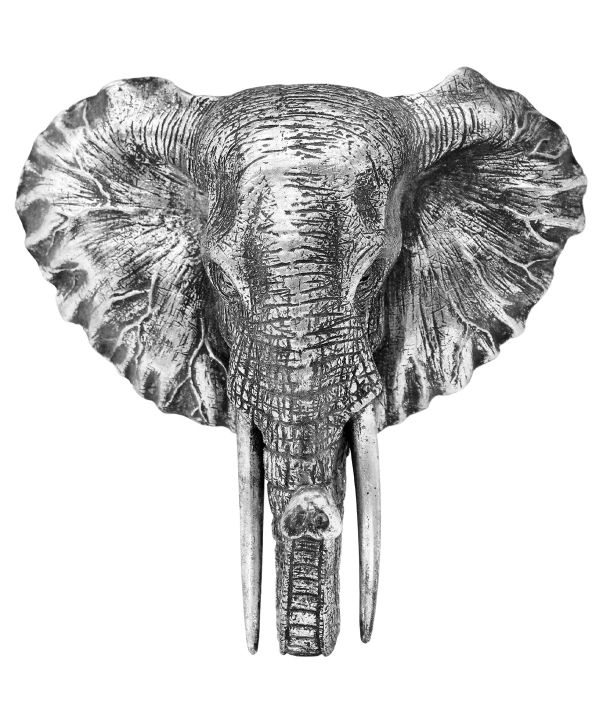 Декор настенный слон серебряный