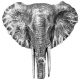 Декор настінний слон срібний