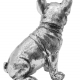 Статуетка Бульдог срібний сидячий