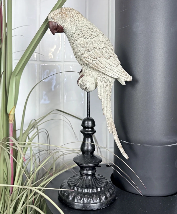 Статуетка Папуга сірий на жердині