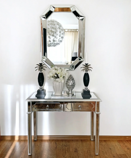 Консоль дзеркальна з срібними вставками
