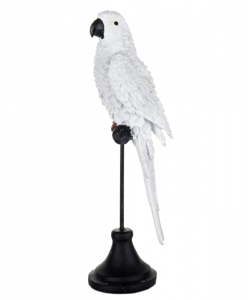 Статуетка Папуга білий на жердині 30см
