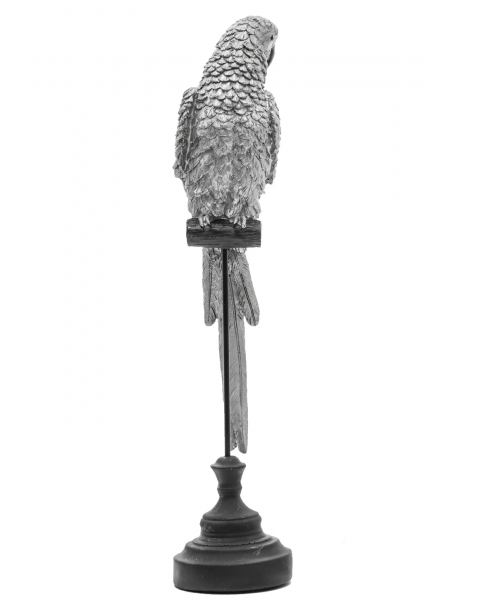 Статуєтка Папугай серебряный на жердочке 46см