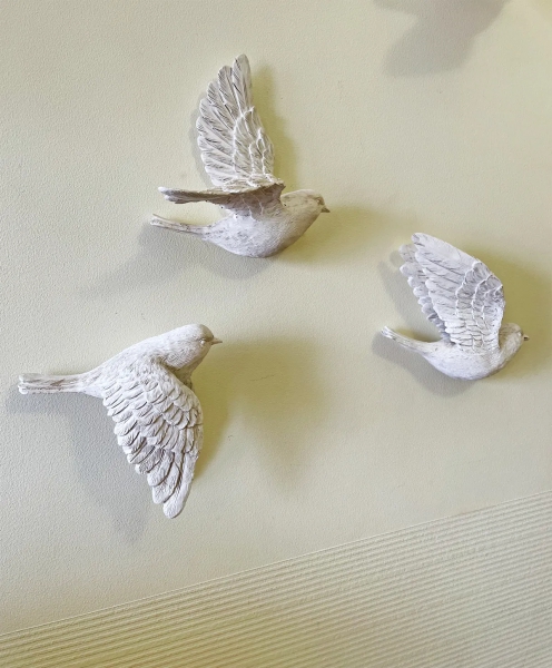 Декор настінний пташки горобці білі