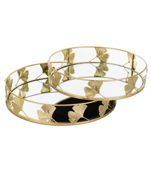 Комплект золотих таць з листям кгінкго круглих